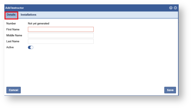 NFDMS User Guide > Add Instructor > instructor details.PNG