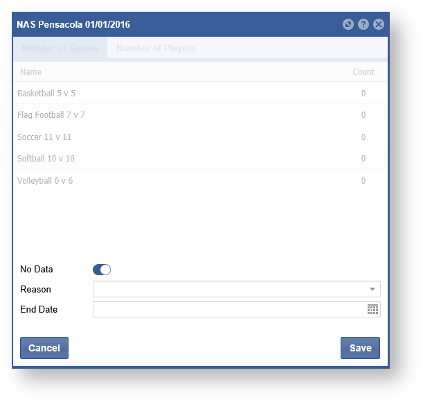 NFDMS User Guide > Edit Intramural Sports > IS No Data.PNG