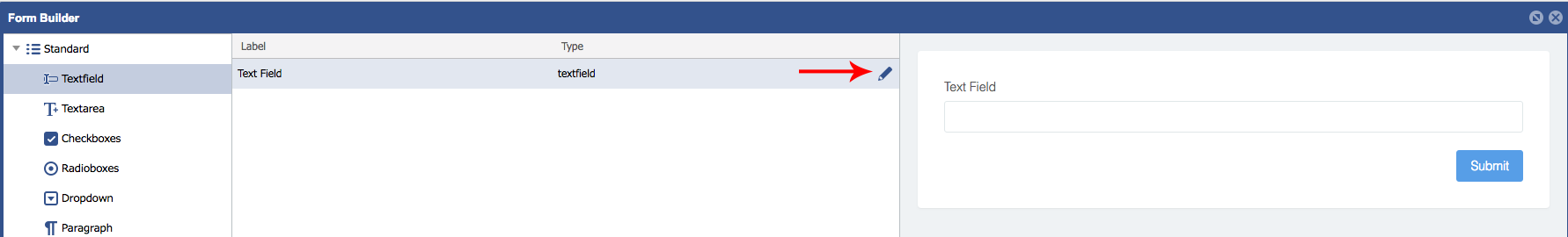 Form Builder Edit Pencil